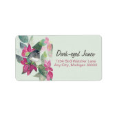 Donkergelige Junco Waterverf Return Address Label (Voorkant)