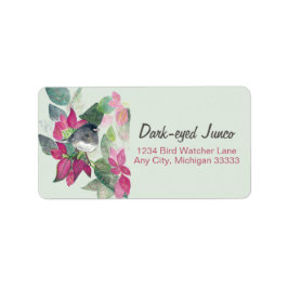 Donkergelige Junco Waterverf Return Address Label