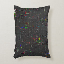 Donkergelige tekening onder of boven jute accent kussen