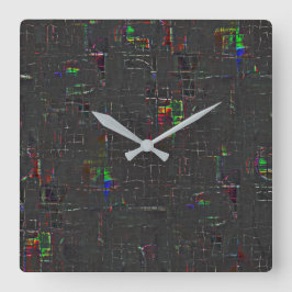 Donkergelige tekening onder of boven jute vierkante klok