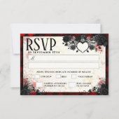 Donkergothic 3,5 x 5 Halloween Wed MENU RSVP (Voorkant)