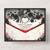 Donkergothic Halloween Heart - samen met All In One Uitnodiging (Achterkant)