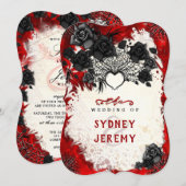 Donkergothic Halloween "Samen met" Uitnodiging (Voorkant / Achterkant)