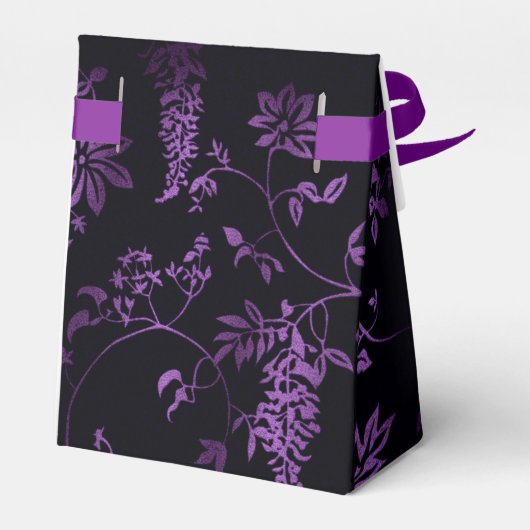 Donkergothisch Paars Roos Bedankdoosjes (Achterkant)