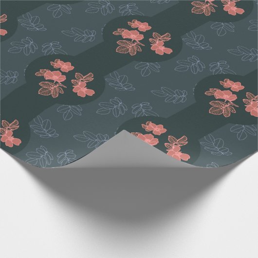 Donkergothisch Roos Cadeaupapier (Hoek)