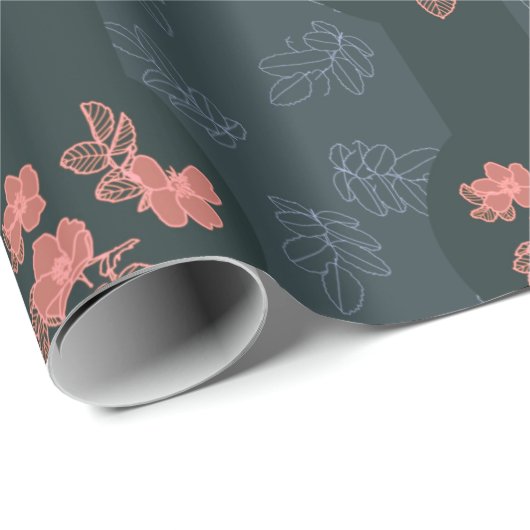 Donkergothisch Roos Cadeaupapier (Rol Hoek)