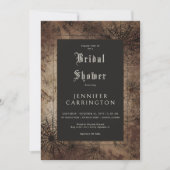 Donkergotisch Bruin & Zwart Spinnenweb Vrijgezelle Kaart (Voorkant)