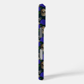 Donkergotisch Grungy Roos Vines Raven Schedel blau Case-Mate iPhone Case (Achterkant / Rechts)