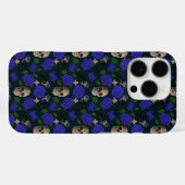 Donkergotisch Grungy Roos Vines Raven Schedel blau Case-Mate iPhone Case (Achterkant (horizontaal))