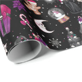 Donkergotisch kerstpapier cadeaupapier (Rol Hoek)