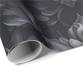 Donkergotisch zwart bloemeninpakpapier cadeaupapier