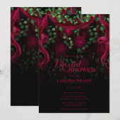 Donkergotische bloemenfuchsia zwart Vrijgezellenfe Kaart (Voorkant / Achterkant)