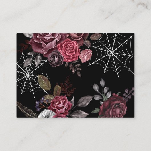 Donkergotische bloemenVrijgezellenfeest Advies en  Informatiekaartje (Achterkant)