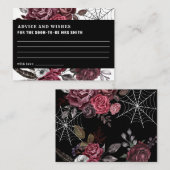 Donkergotische bloemenVrijgezellenfeest Advies en  Informatiekaartje (Voorkant / Achterkant)