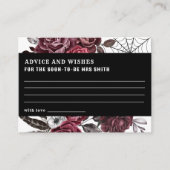 Donkergotische bloemenVrijgezellenfeest Advies en Informatiekaartje (Voorkant)