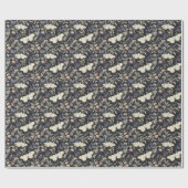  donkergotische botanische mot Halloween Cadeaupapier (Vlak)