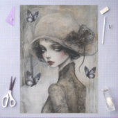 Donkergotische Grunge Girl Decoupage Tissuepapier (Craft)