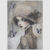 Donkergotische Grunge Girl Decoupage Tissuepapier (Voorkant)