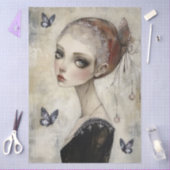 Donkergotische Grunge Girl Decoupage Tissuepapier (Craft)
