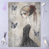 Donkergotische Grunge Girl Decoupage Tissuepapier (Craft)