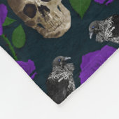 Donkergotische grungy Roos wijnstokken raaf schede Fleece Deken (Hoek)