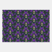 Donkergotische grungy Roos wijnstokken Raven Skull Inpakpapier Vel (Voorkant 2)