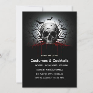 Donkergotische Halloween Invitation Kaart   Schede