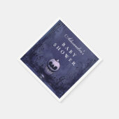 Donkergotische Paarse Halloween Baby shower Servet (Hoek)