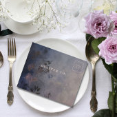 Donkergotische Paarse Lavendel Bloemen QR Code Fot All In One Uitnodiging