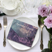 Donkergotische Paarse Lavendel Bloemen QR Code Fot All In One Uitnodiging