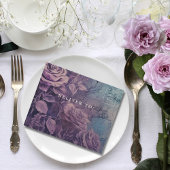 Donkergotische Paarse Lavendel Bloemen QR Code Fot All In One Uitnodiging