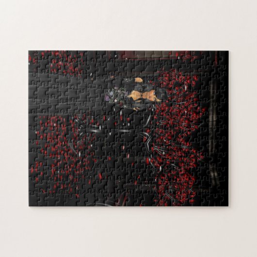 Donkergotische puzzel legpuzzel (Horizontaal)