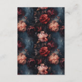 Donkergotische  Rood & Roze Bloemen Huwelijk Informatiekaartje (Achterkant)