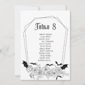 Donkergotische tafel nummer bruiloft zitplaatsen K (Voorkant)