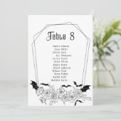 Donkergotische tafel nummer bruiloft zitplaatsen K (Staand voorkant)