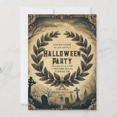 Donkergotische Victoriaans krans Halloween Kaart (Voorkant)