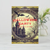 Donkergotische Victoriaans Spooky Halloween Kaart (Staand voorkant)