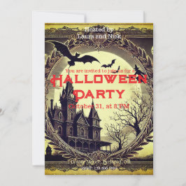 Donkergotische Victoriaans Spooky Halloween Kaart