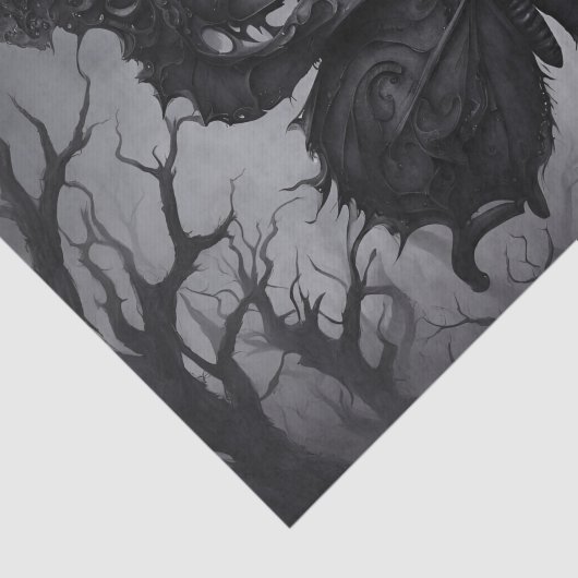 Donkergotische vlinderdecoupage tissuepapier (Detail)