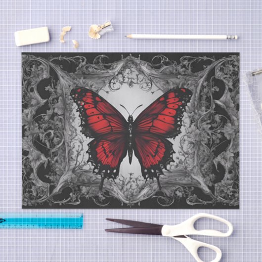 Donkergotische vlinderdecoupage tissuepapier (Craft)