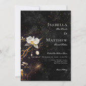 Donkergotische zwart-witte orchidee spreuken twee  kaart (Voorkant)