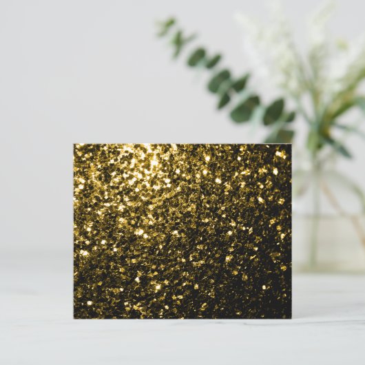 Donkergoud geel faux glitter sparkles papier (Staand voorkant)
