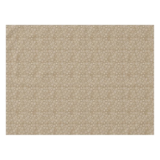 Donkergoud met witte sneeuwvlokken Kerstmis Tafelkleed (Voorkant (Horizontaal))