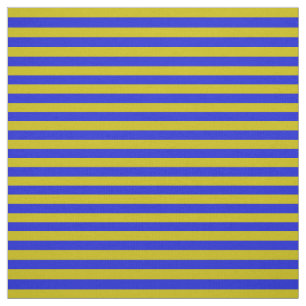Donkergoud, royal blue stipe, strepen stof