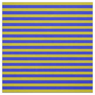 Donkergoud, royal blue stipe, strepen stof