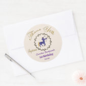 Donkergouden bloem in reliëf Sagittarius Zodiac Ronde Sticker (Envelop)