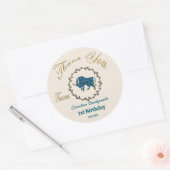 Donkergouden bloem in reliëf Taurus Zodiac Ronde Sticker (Envelop)