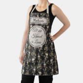 Donkergouden bloemmonogram schort (Insitu)