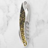 Donkergouden faux glitter fonkelt Monogram Kurkentrekker (Achterkant)