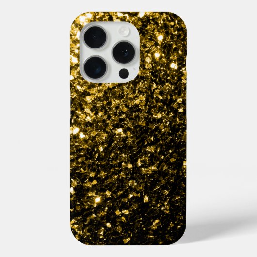 Donkergouden faux glitter schittert Case-Mate iPhone case (Achterkant)